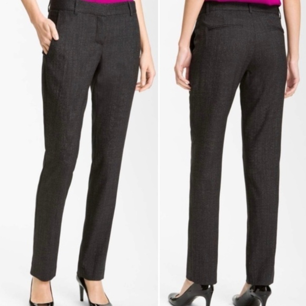 THEORY Dark Gray Wool Blend Dress Pants 8